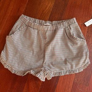 Plaid tweed material shorts